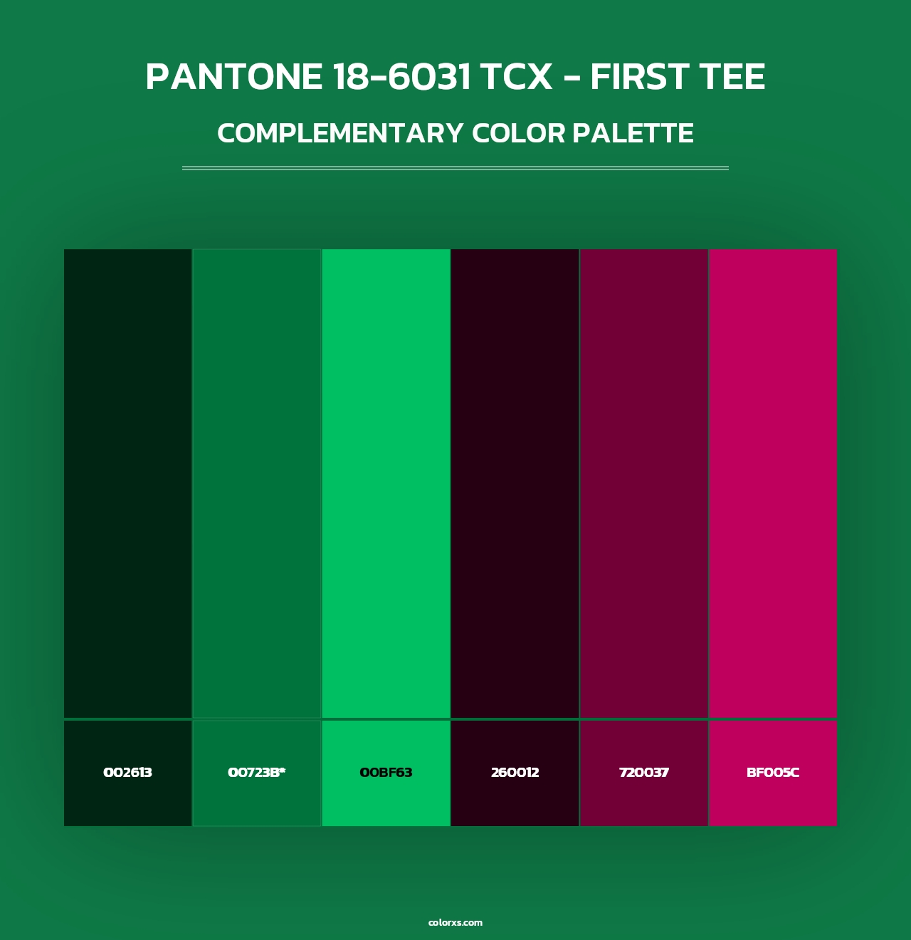 PANTONE 18-6031 TCX - First Tee - Complementary Color Palette