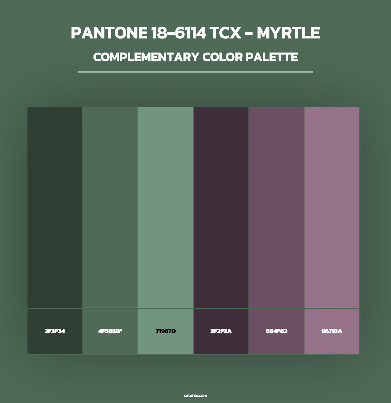 PANTONE 18-6114 TCX - Myrtle - Complementary Color Palette