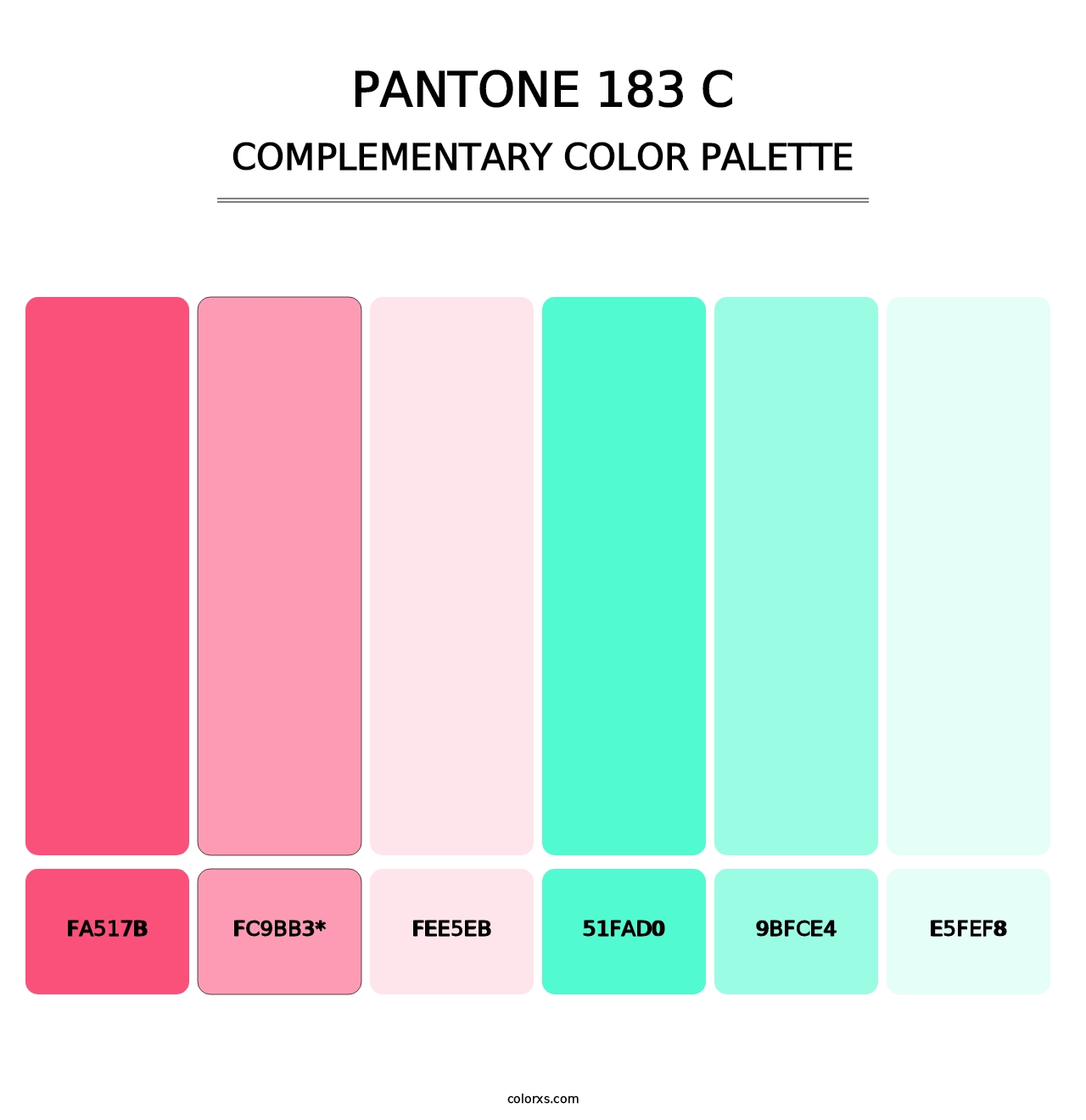 PANTONE 183 C - Complementary Color Palette