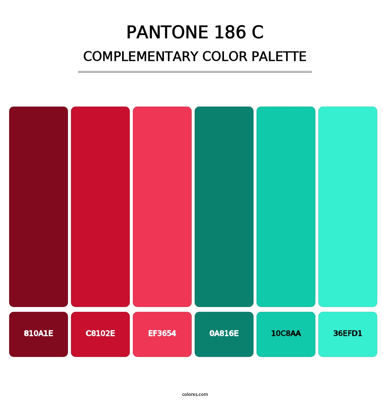 PANTONE 186 C - Complementary Color Palette