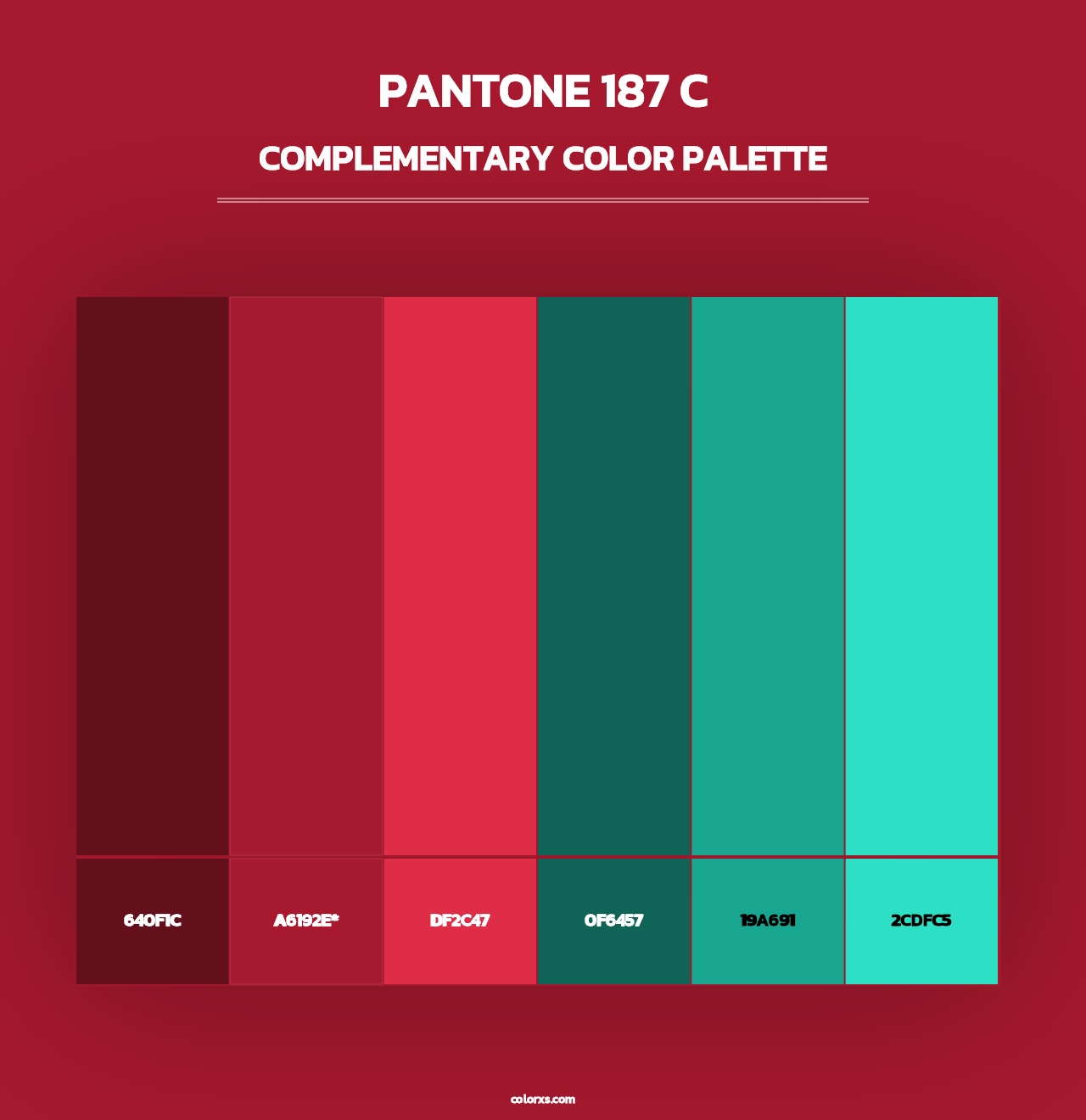 PANTONE 187 C - Complementary Color Palette