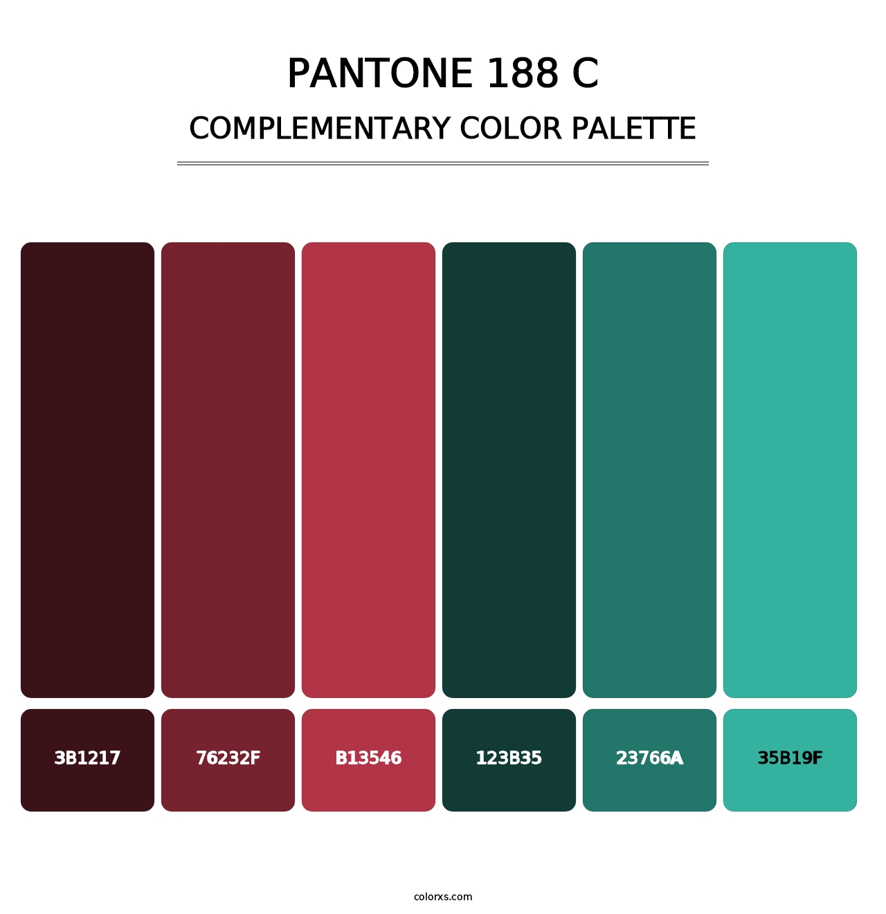 PANTONE 188 C - Complementary Color Palette