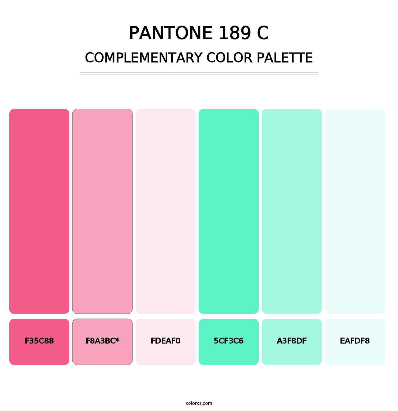 PANTONE 189 C - Complementary Color Palette