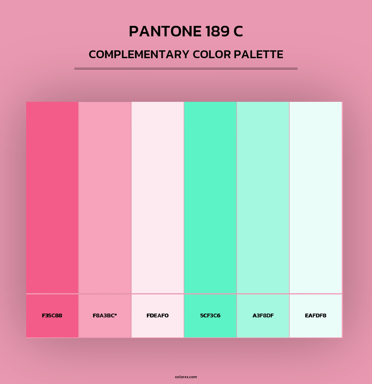 PANTONE 189 C - Complementary Color Palette