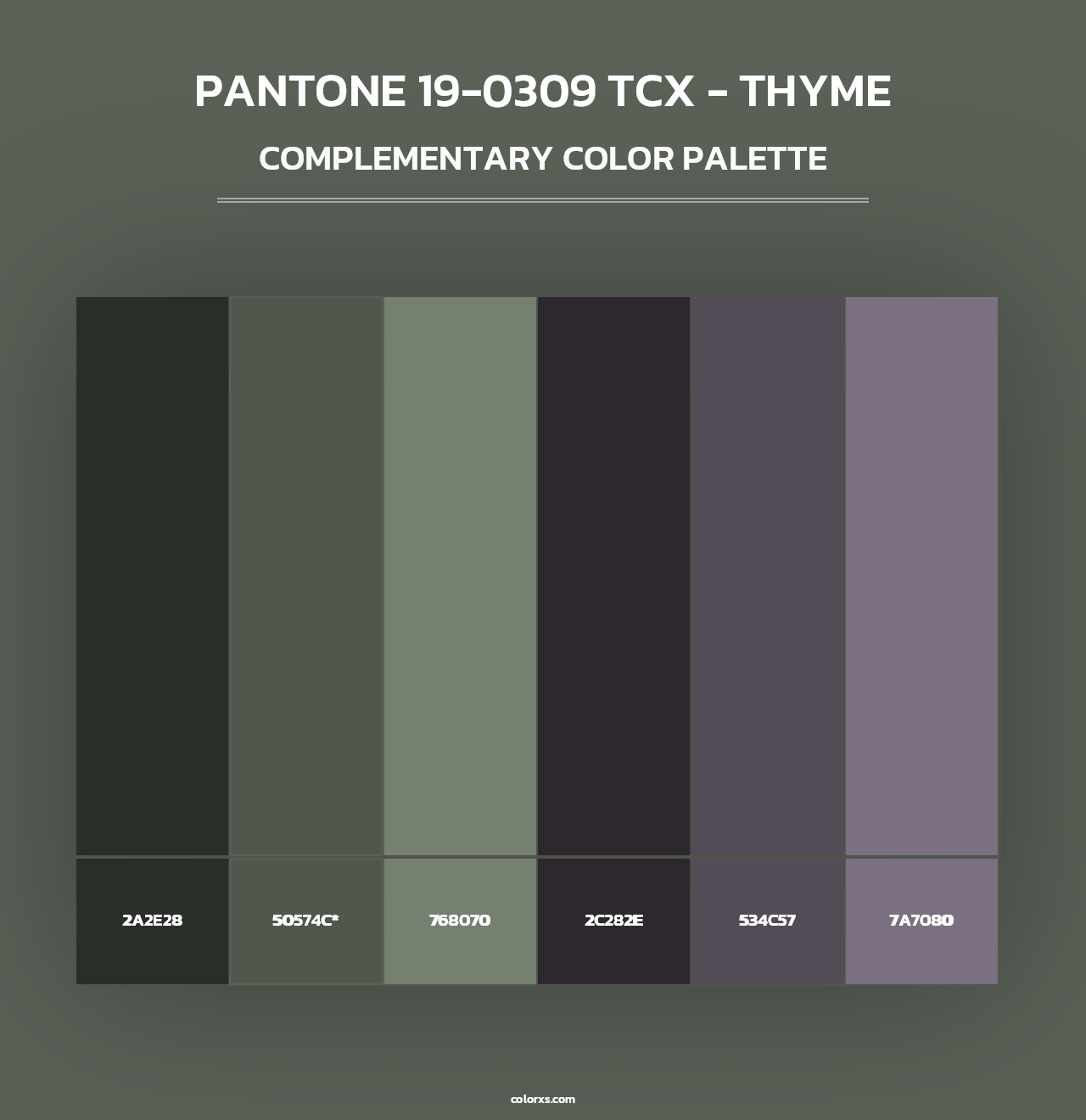 PANTONE 19-0309 TCX - Thyme - Complementary Color Palette