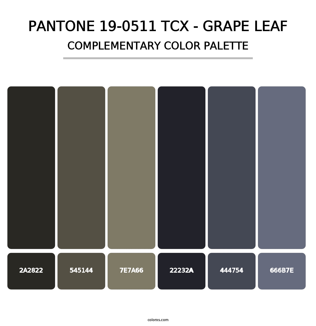 PANTONE 19-0511 TCX - Grape Leaf - Complementary Color Palette