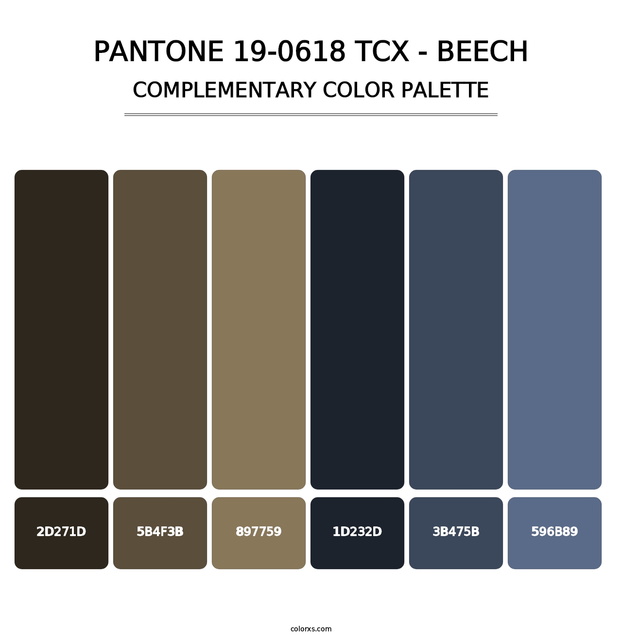 PANTONE 19-0618 TCX - Beech - Complementary Color Palette