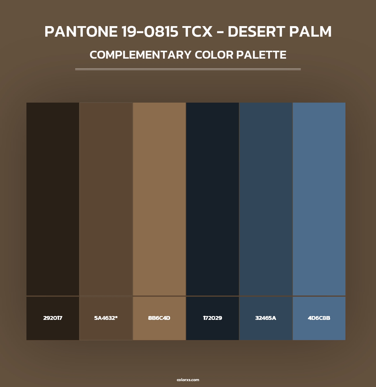 PANTONE 19-0815 TCX - Desert Palm - Complementary Color Palette