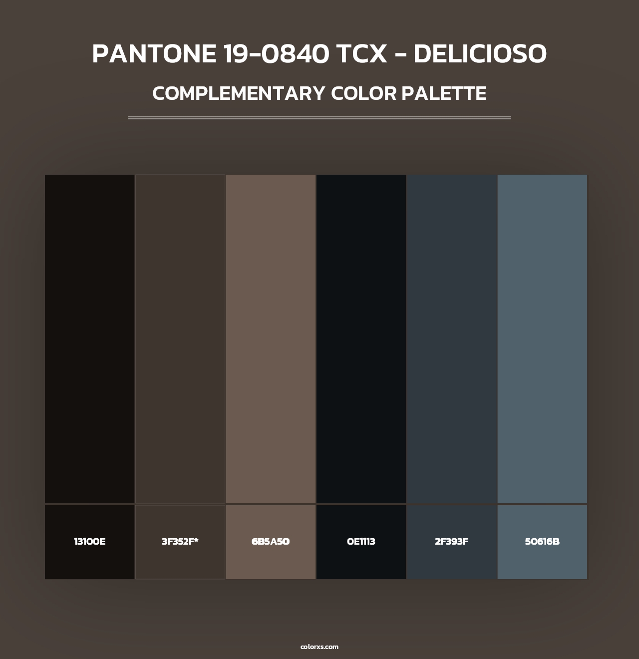 PANTONE 19-0840 TCX - Delicioso - Complementary Color Palette