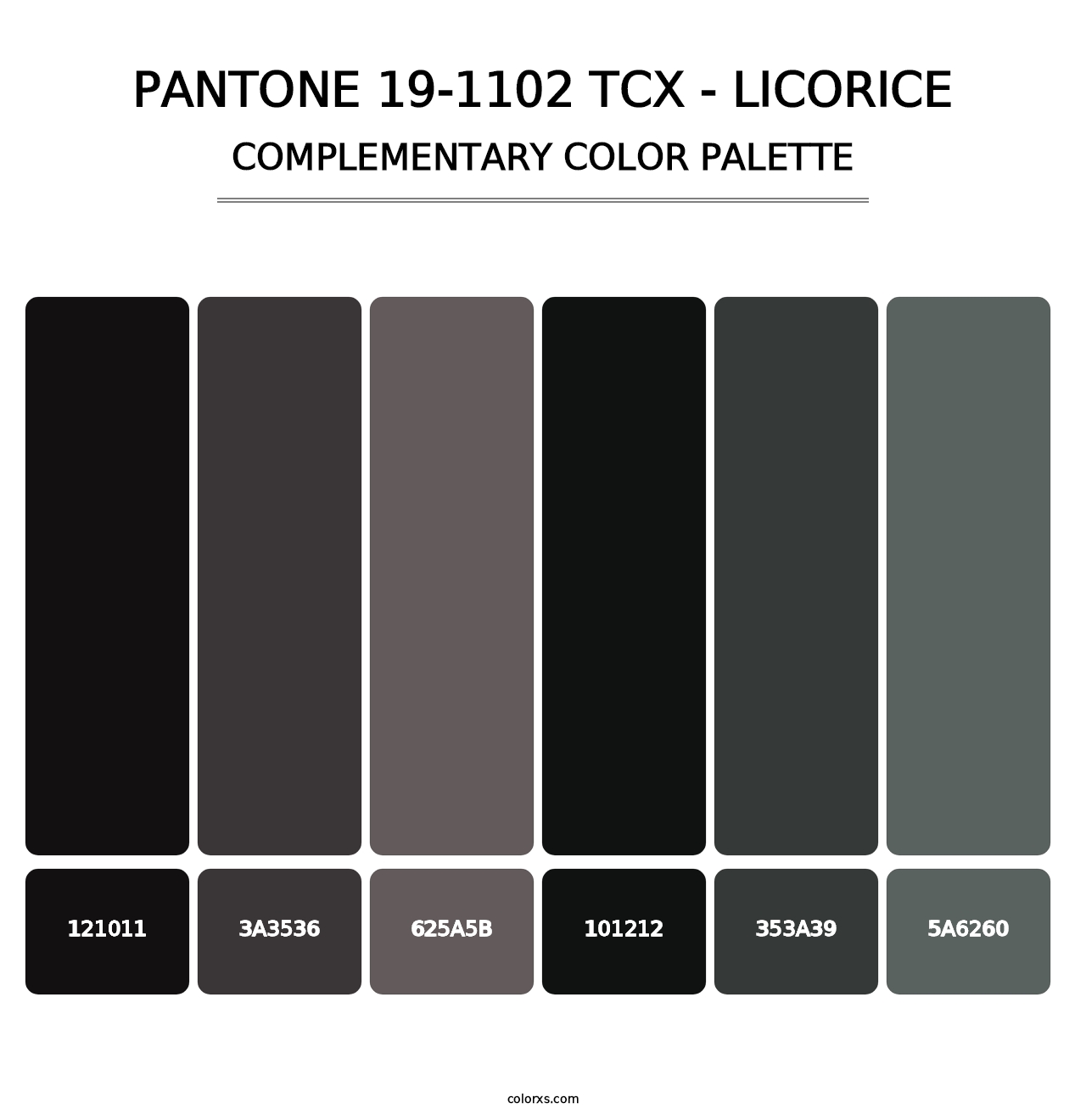 PANTONE 19-1102 TCX - Licorice - Complementary Color Palette