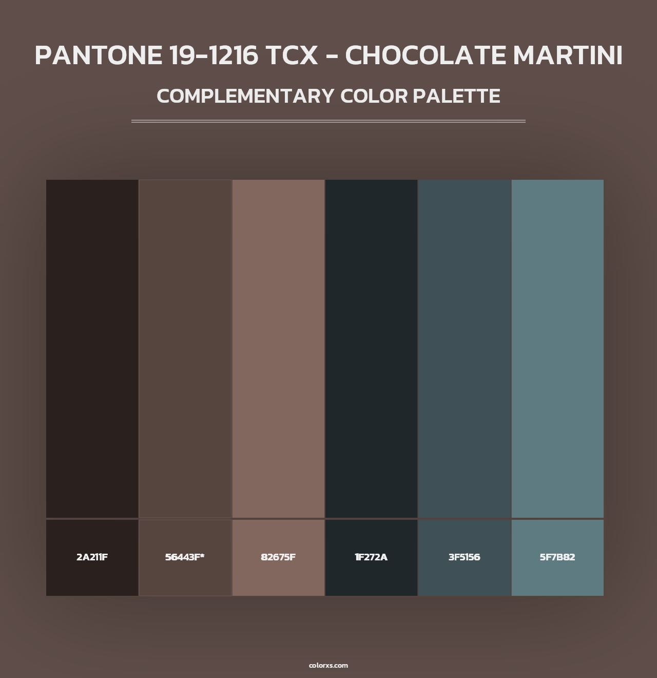 PANTONE 19-1216 TCX - Chocolate Martini - Complementary Color Palette