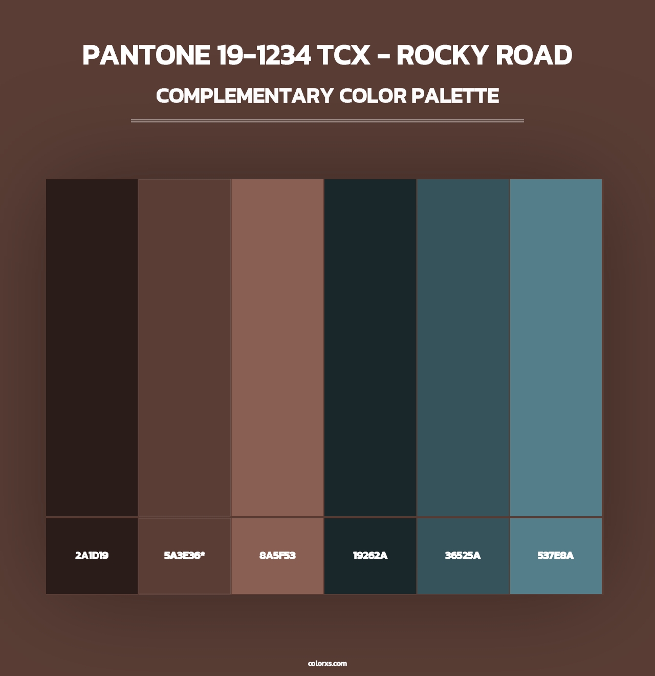 PANTONE 19-1234 TCX - Rocky Road - Complementary Color Palette