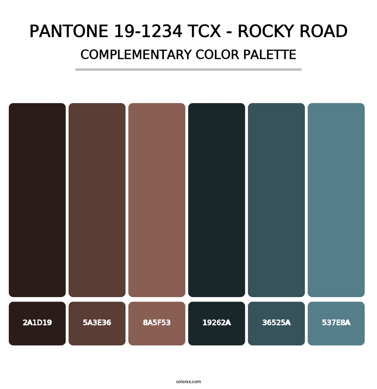 PANTONE 19-1234 TCX - Rocky Road - Complementary Color Palette