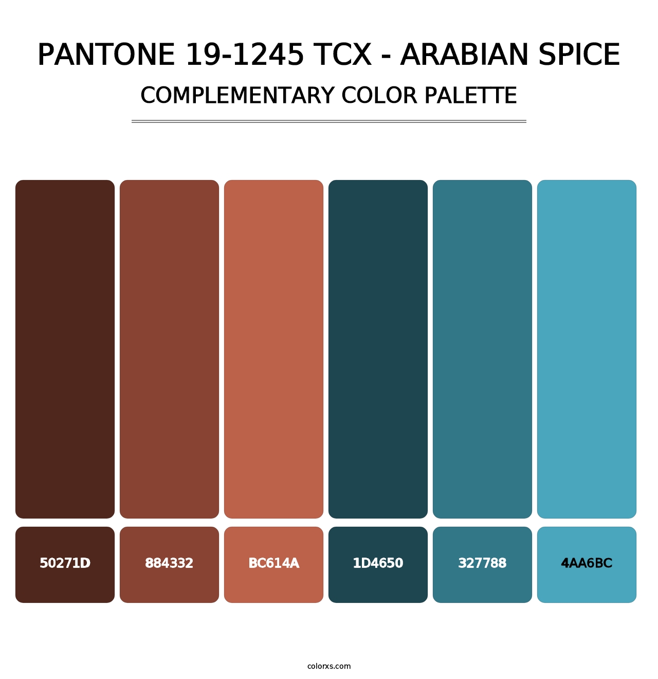 PANTONE 19-1245 TCX - Arabian Spice - Complementary Color Palette