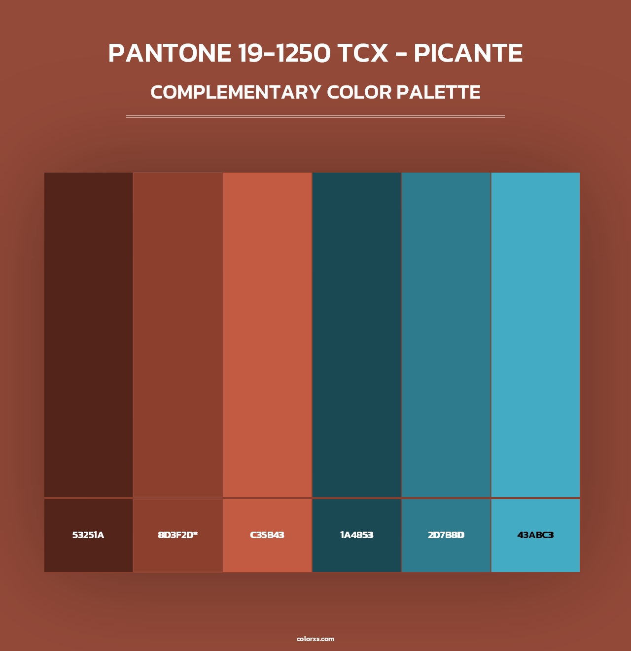 PANTONE 19-1250 TCX - Picante - Complementary Color Palette