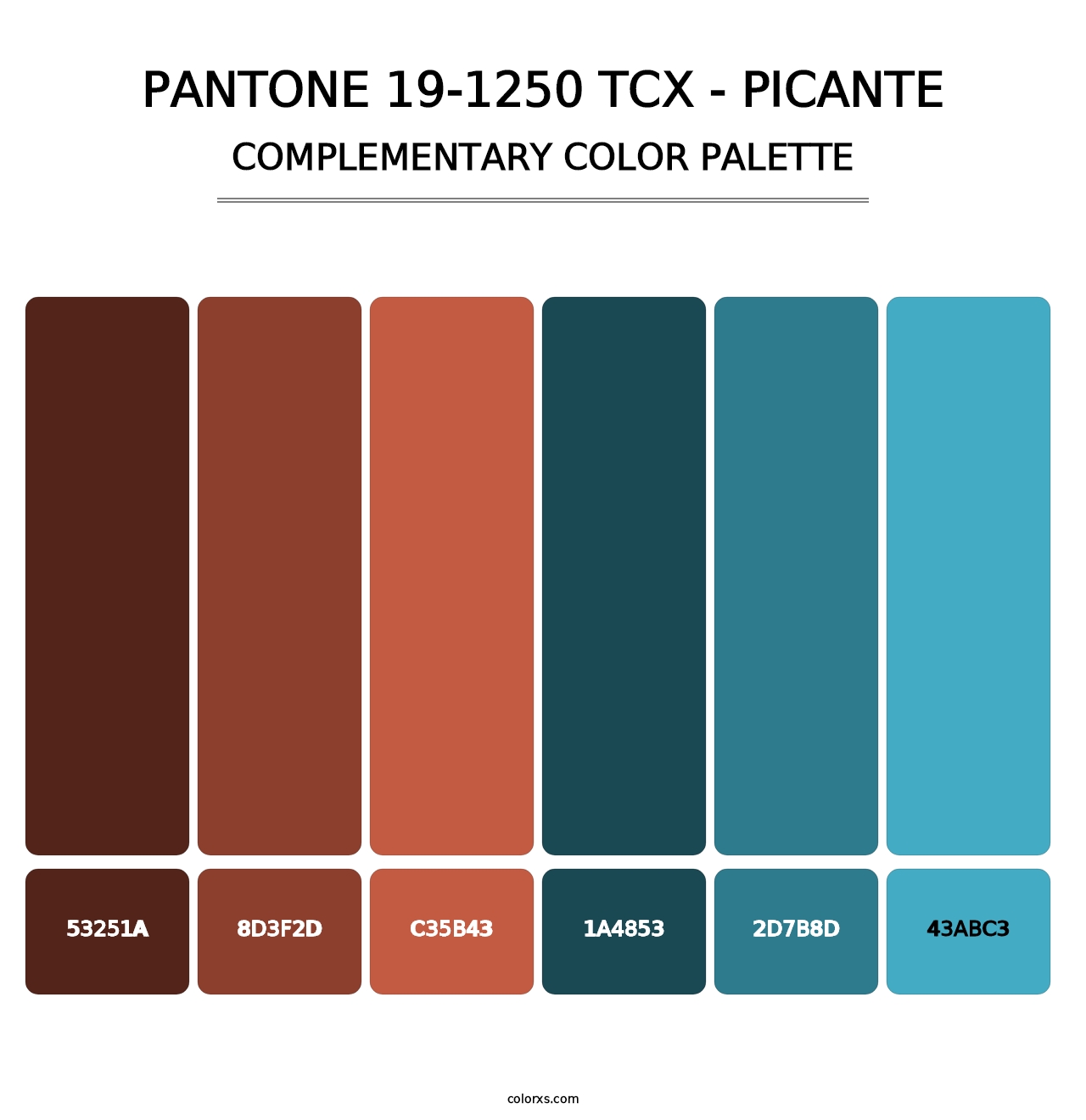 PANTONE 19-1250 TCX - Picante - Complementary Color Palette