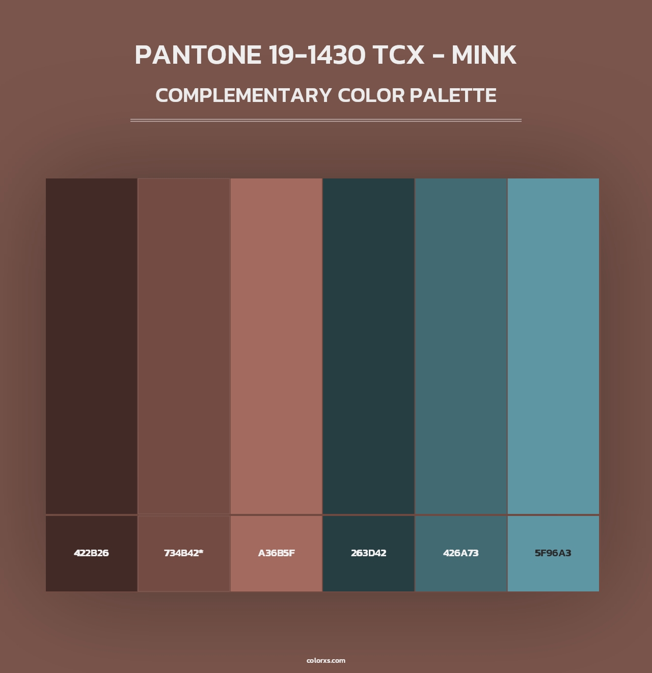PANTONE 19-1430 TCX - Mink - Complementary Color Palette