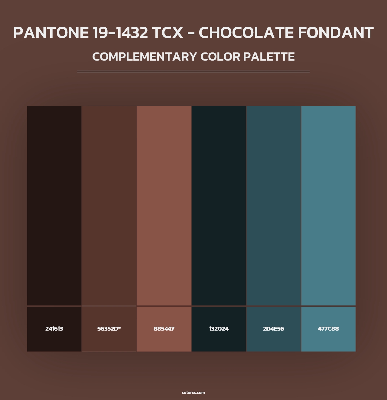 PANTONE 19-1432 TCX - Chocolate Fondant - Complementary Color Palette