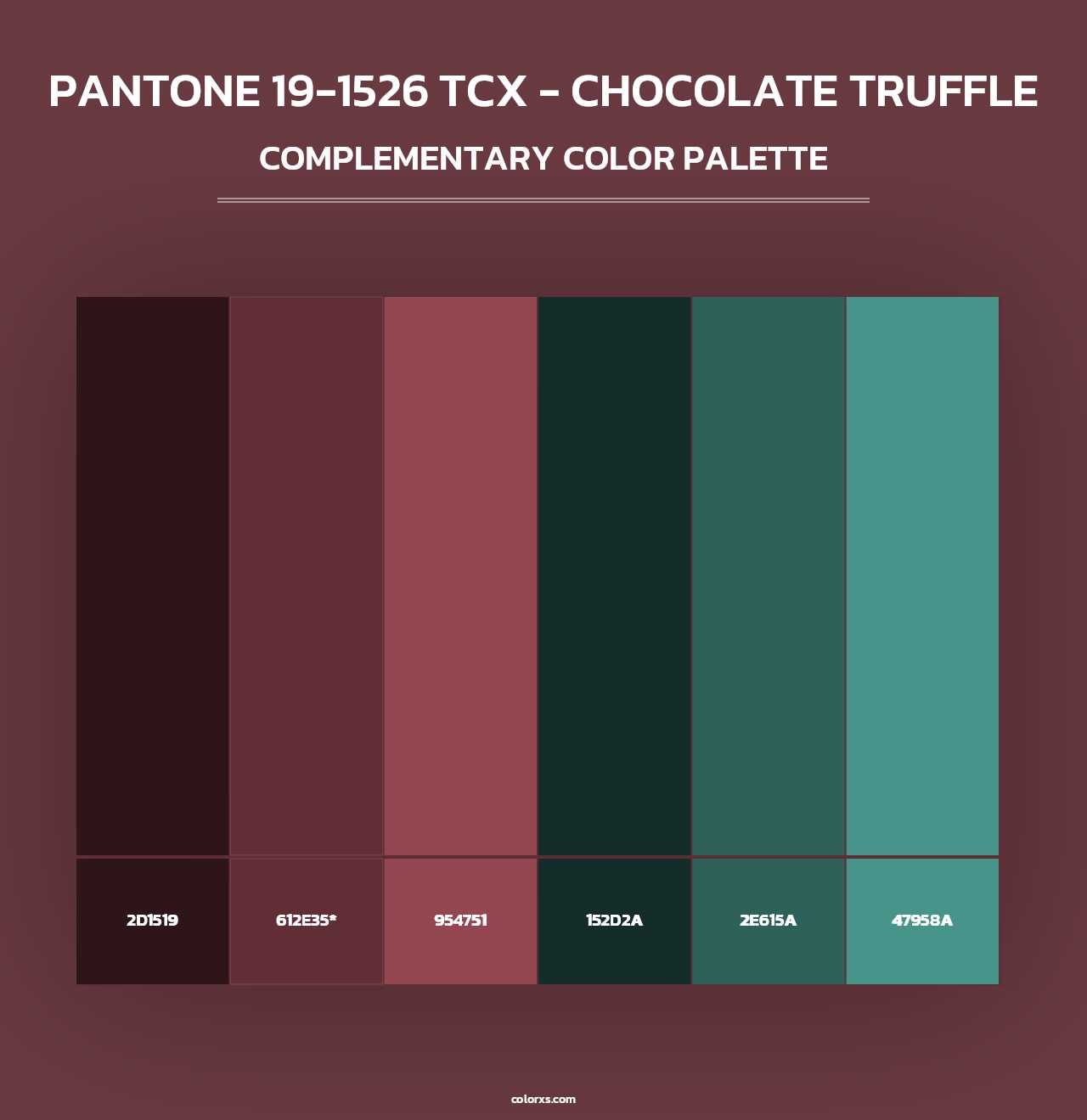 PANTONE 19-1526 TCX - Chocolate Truffle - Complementary Color Palette