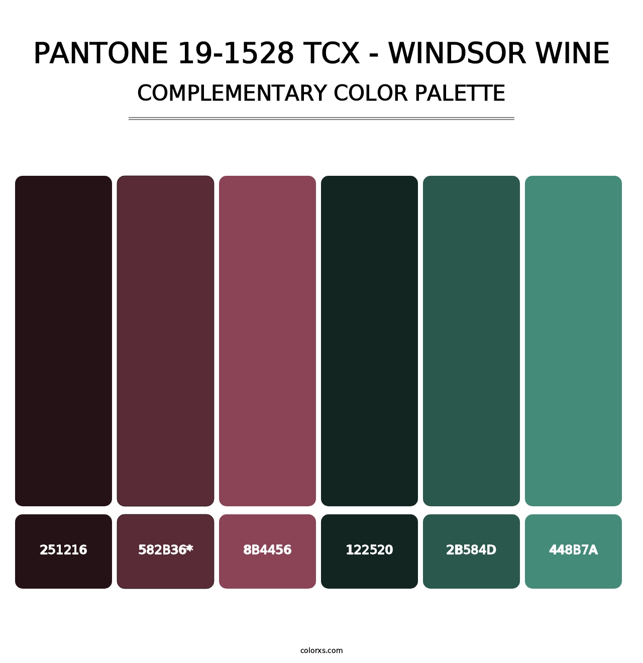 PANTONE 19-1528 TCX - Windsor Wine - Complementary Color Palette