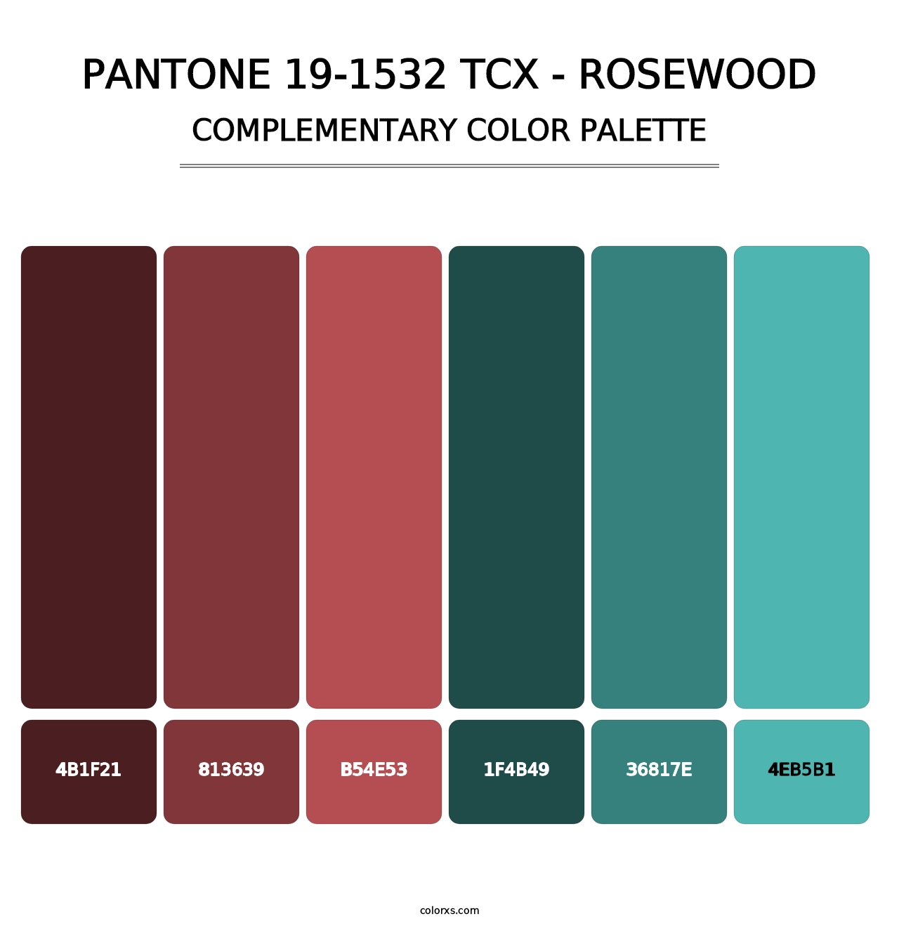 PANTONE 19-1532 TCX - Rosewood - Complementary Color Palette