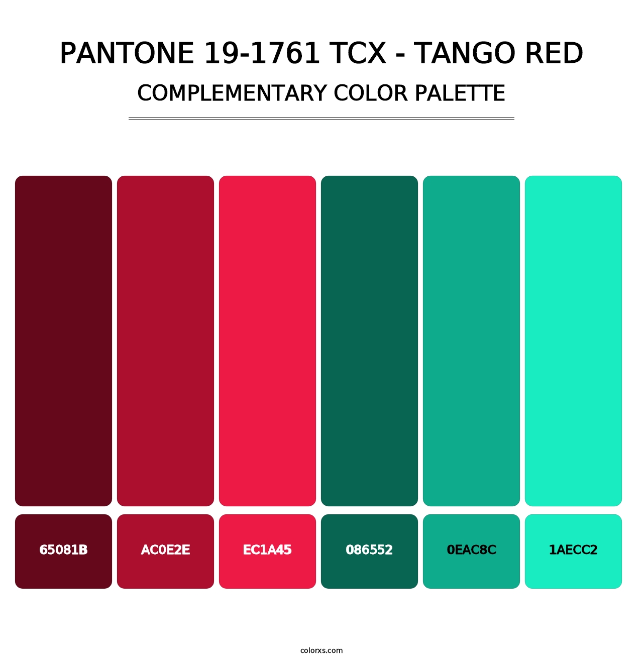 PANTONE 19-1761 TCX - Tango Red - Complementary Color Palette