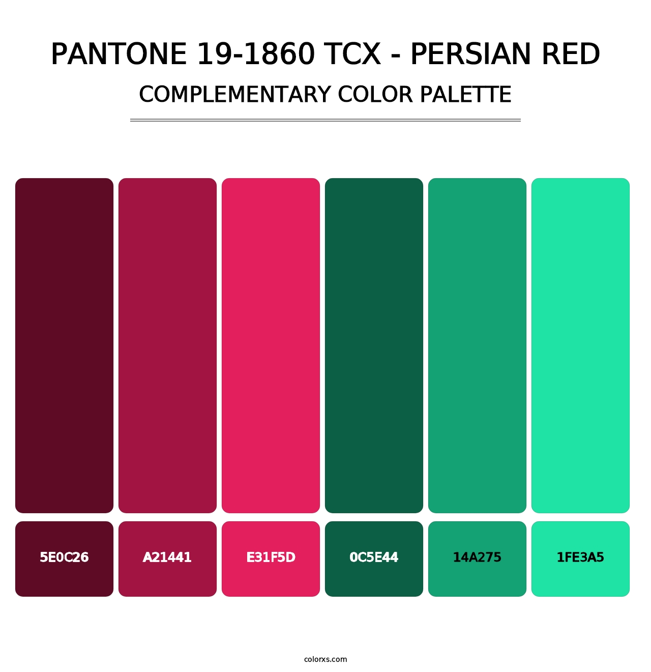 PANTONE 19-1860 TCX - Persian Red - Complementary Color Palette