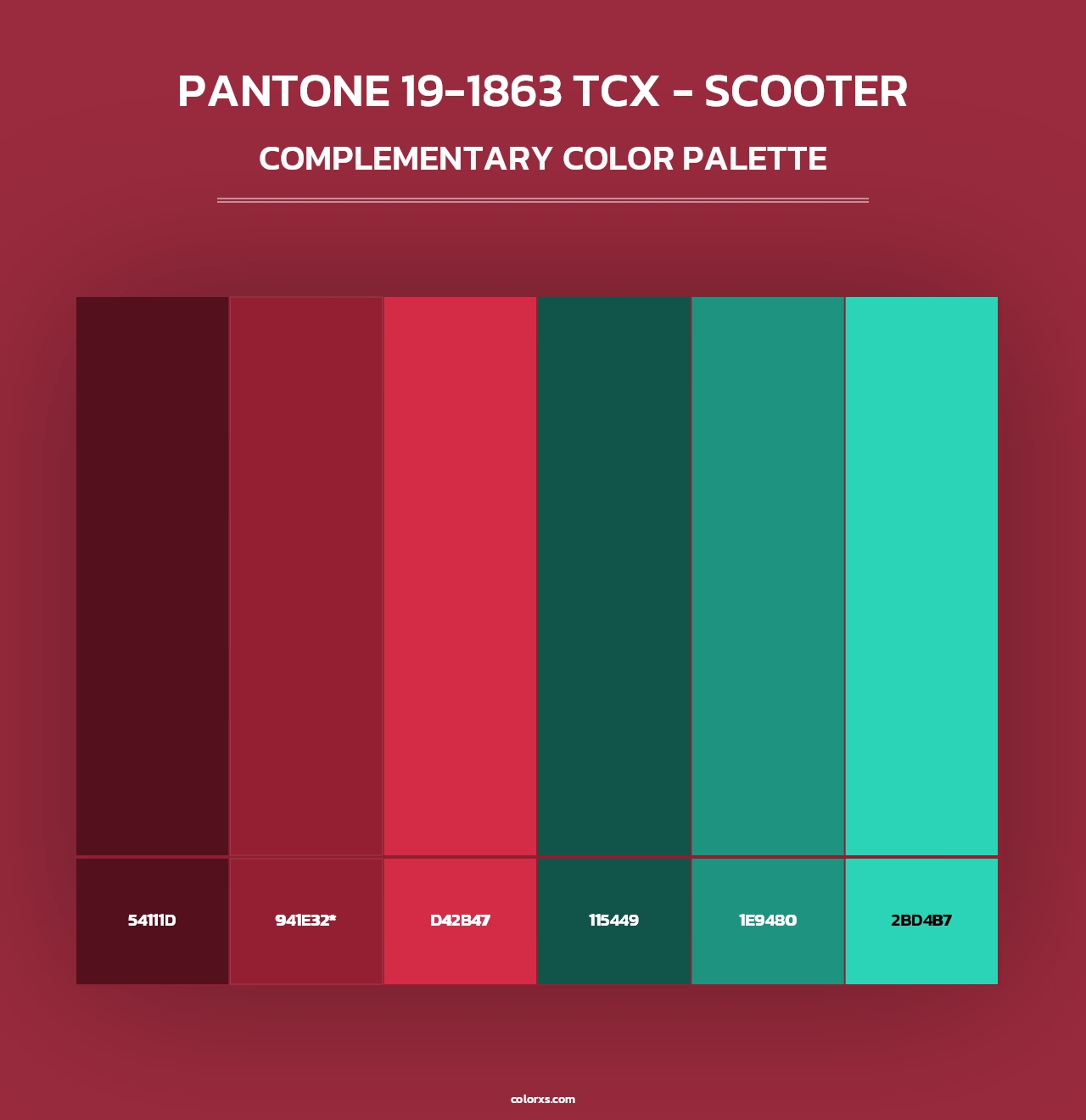 PANTONE 19-1863 TCX - Scooter - Complementary Color Palette