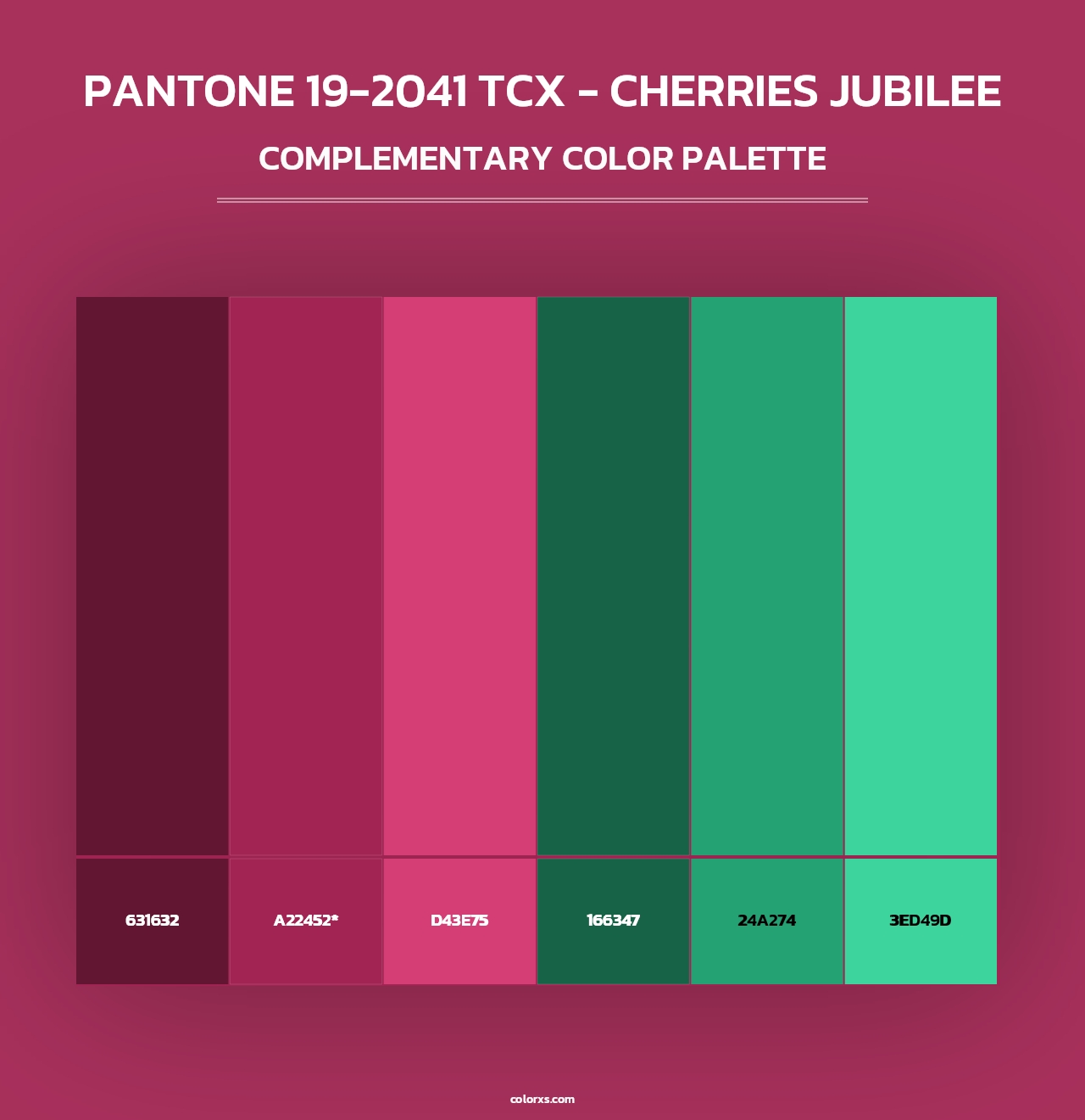 PANTONE 19-2041 TCX - Cherries Jubilee - Complementary Color Palette