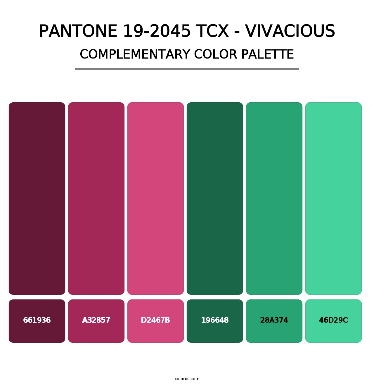 PANTONE 19-2045 TCX - Vivacious - Complementary Color Palette