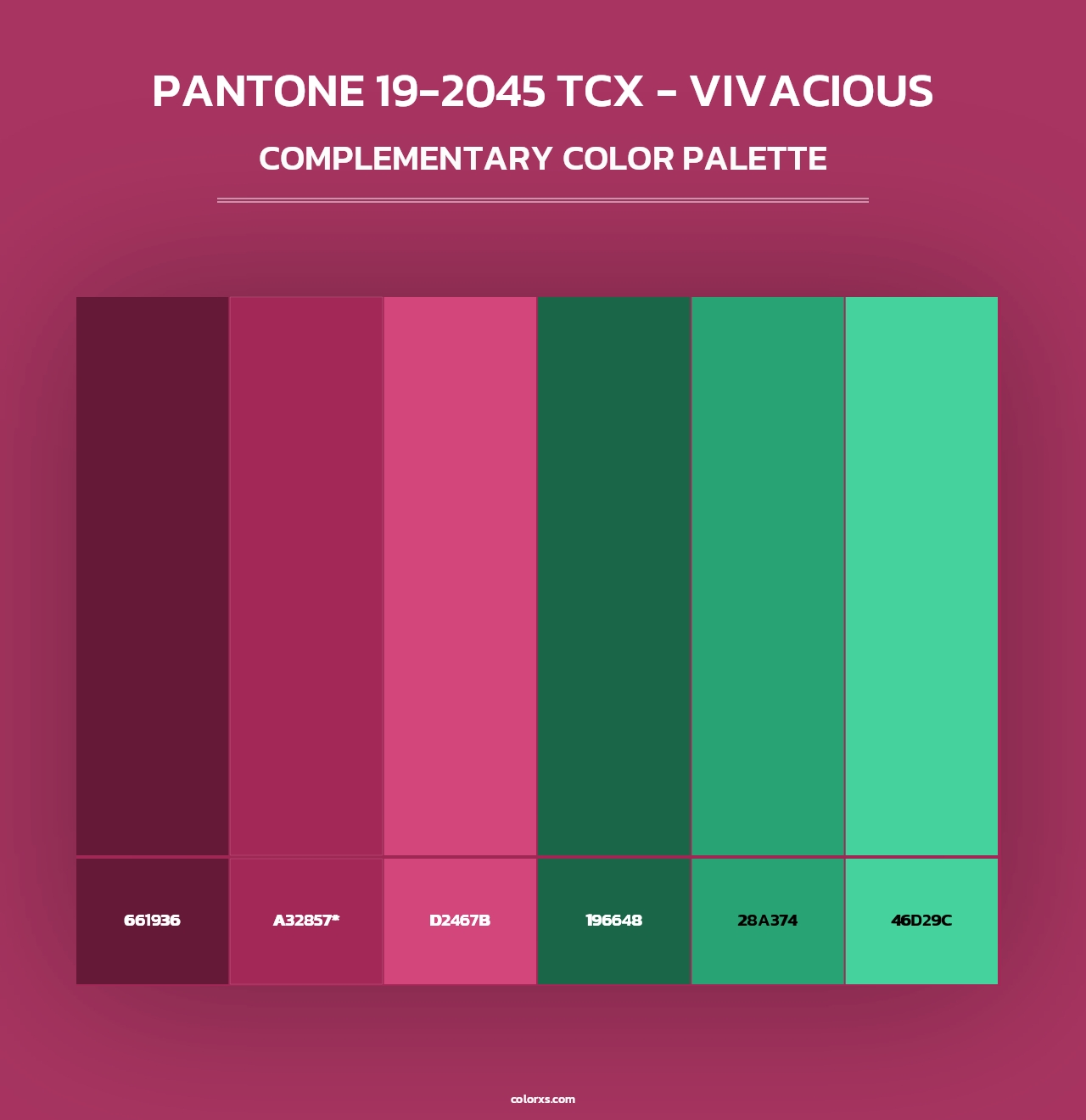PANTONE 19-2045 TCX - Vivacious - Complementary Color Palette