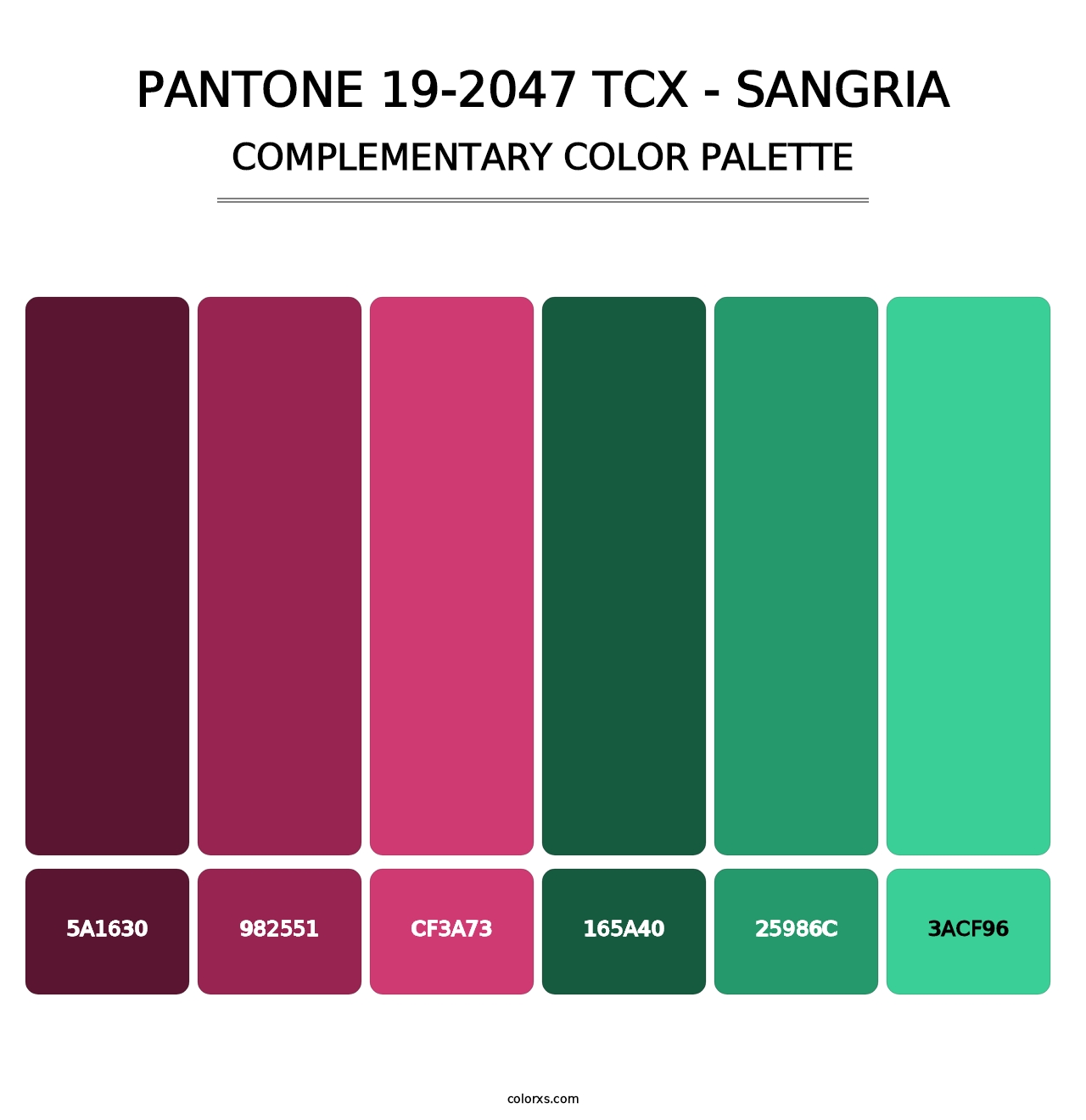 PANTONE 19-2047 TCX - Sangria - Complementary Color Palette