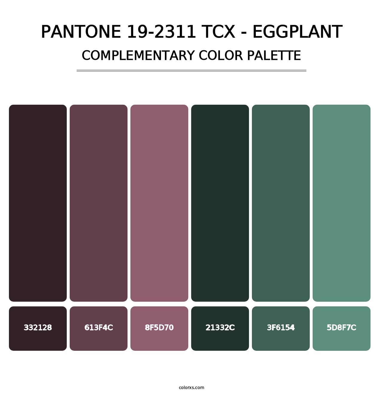 PANTONE 19-2311 TCX - Eggplant - Complementary Color Palette