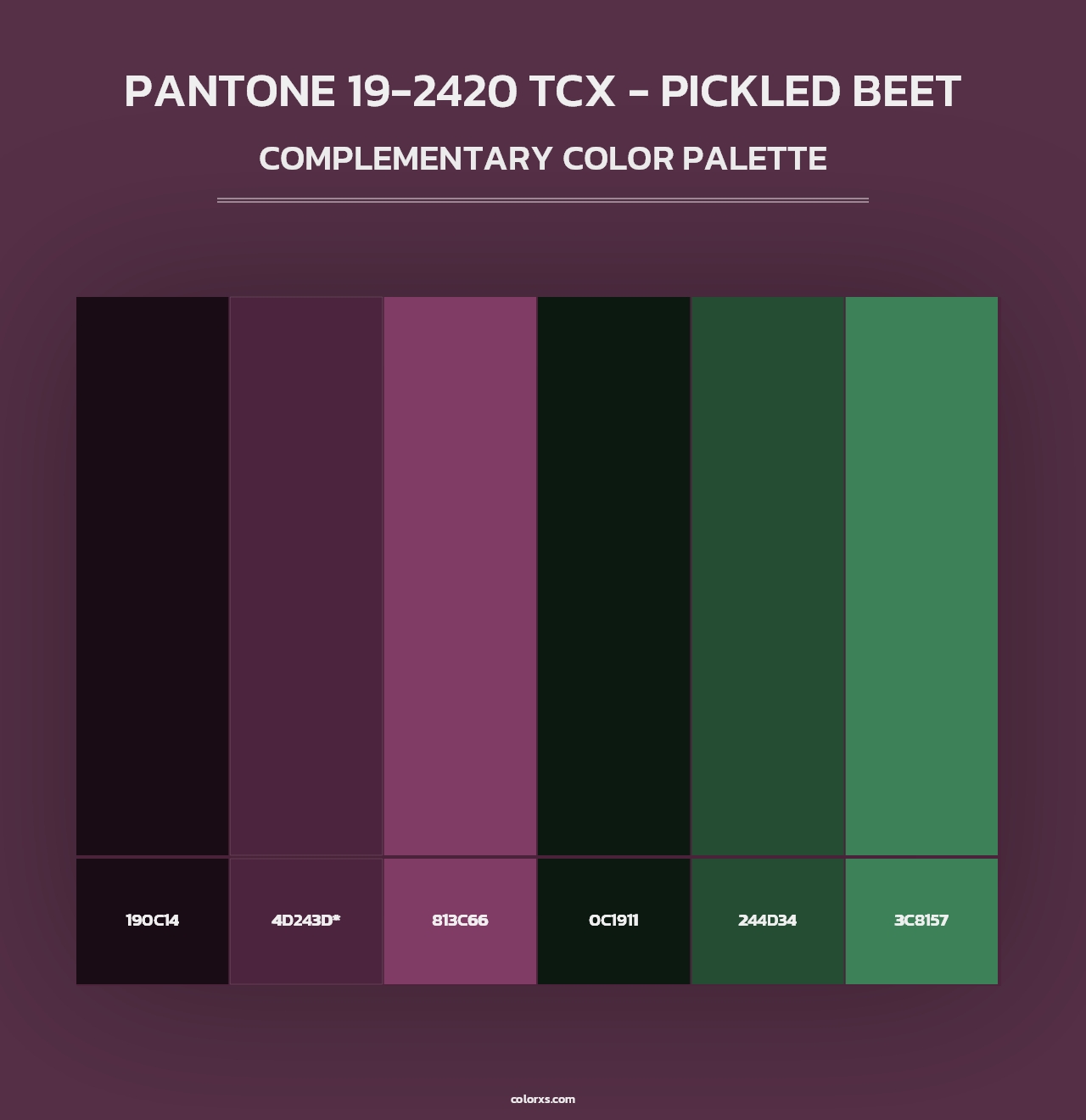 PANTONE 19-2420 TCX - Pickled Beet - Complementary Color Palette