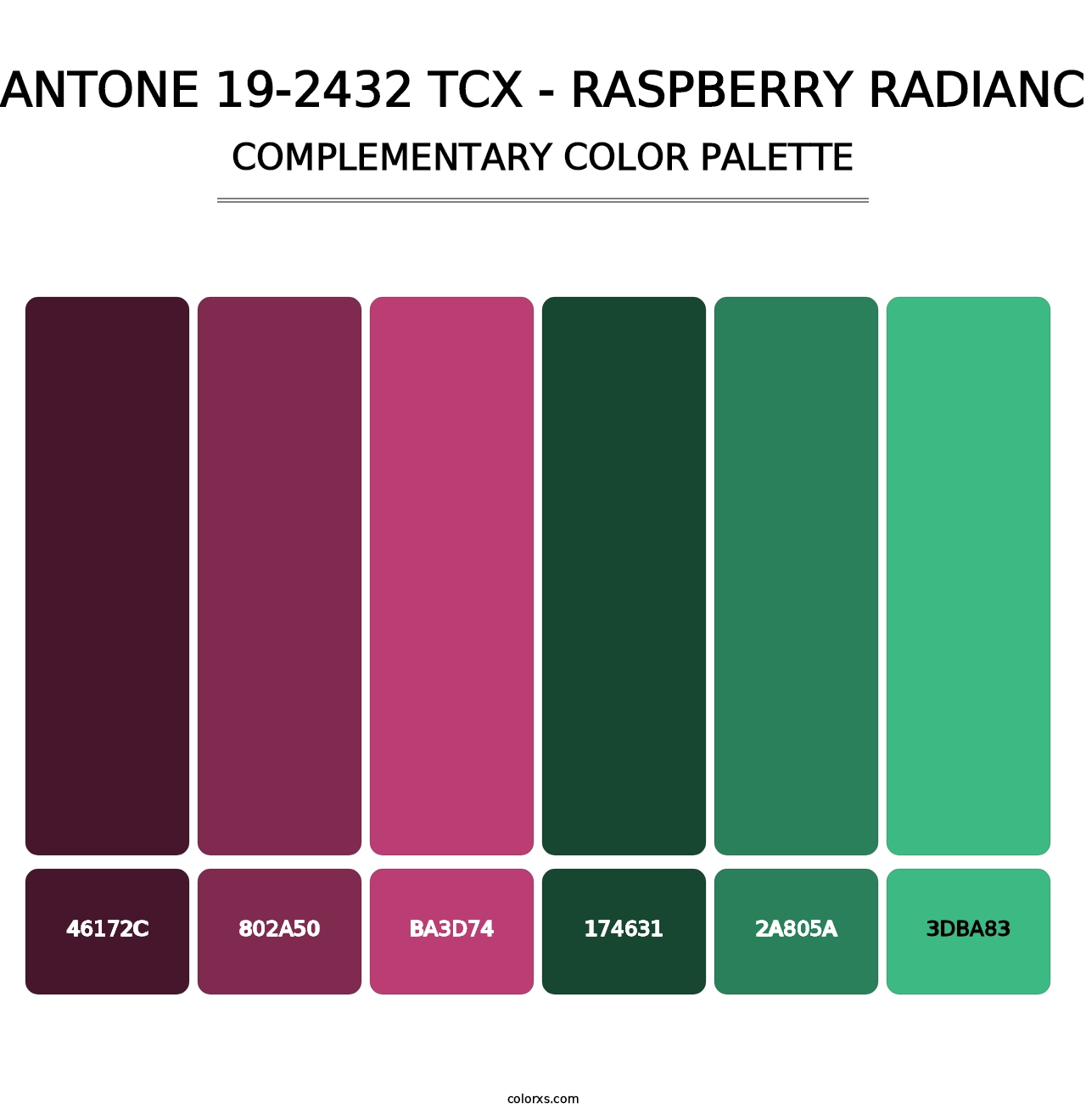 PANTONE 19-2432 TCX - Raspberry Radiance - Complementary Color Palette