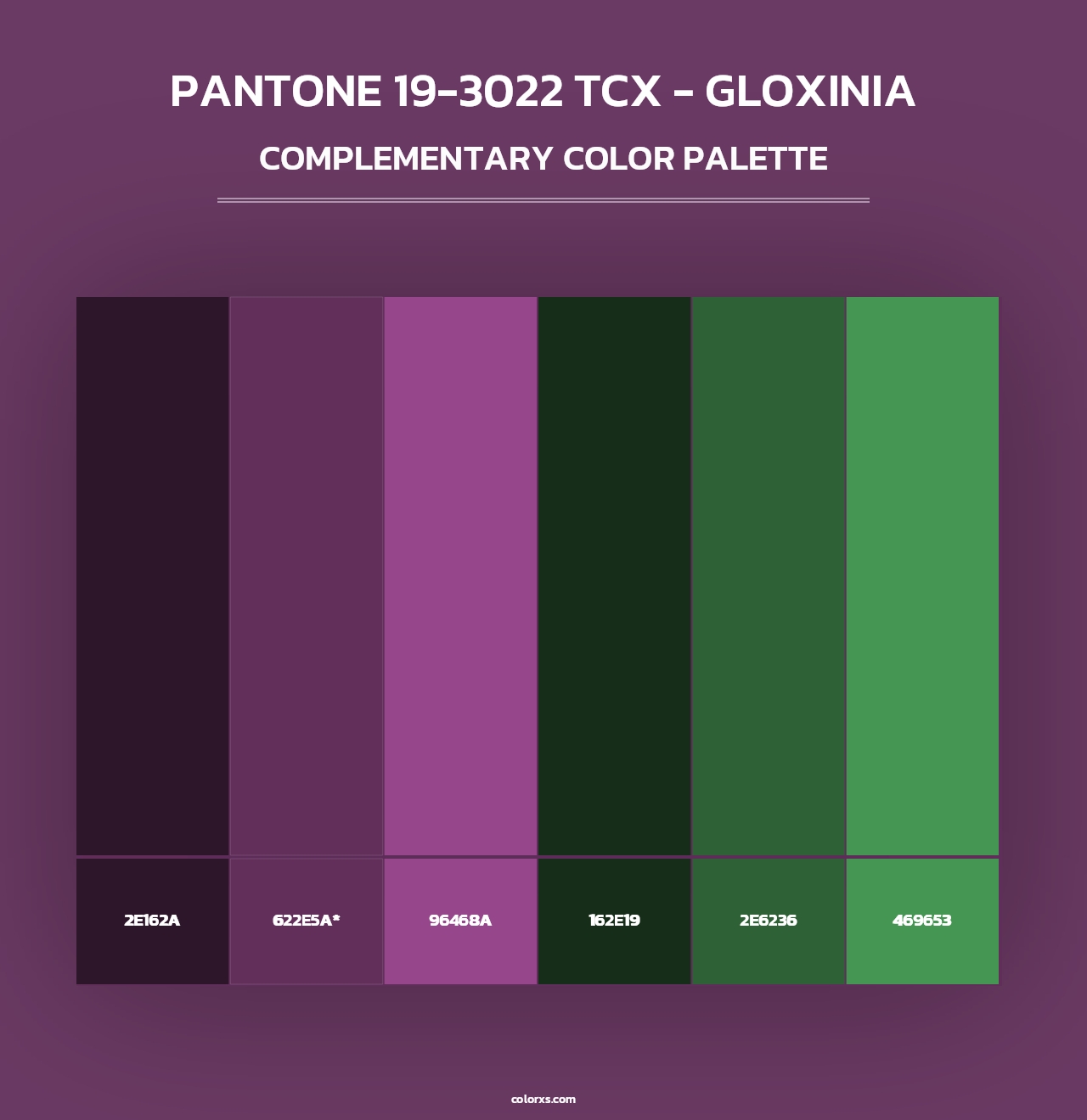 PANTONE 19-3022 TCX - Gloxinia - Complementary Color Palette