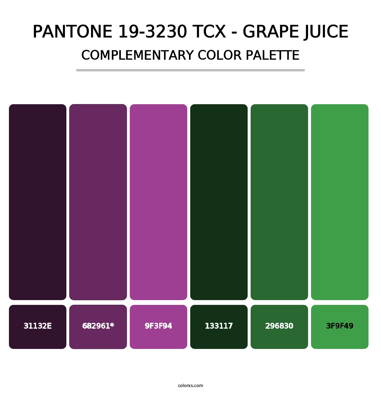 PANTONE 19-3230 TCX - Grape Juice - Complementary Color Palette
