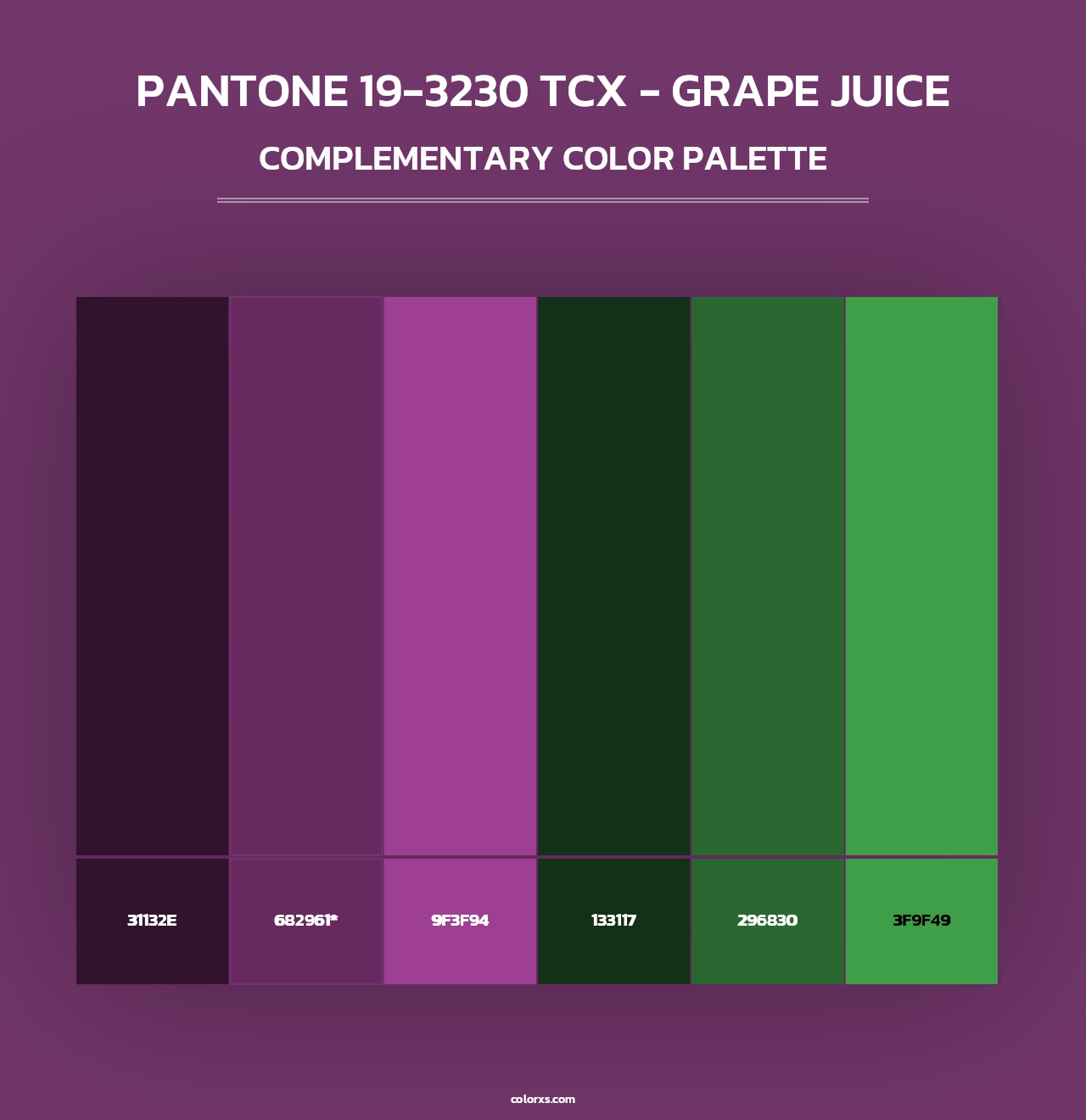 PANTONE 19-3230 TCX - Grape Juice - Complementary Color Palette