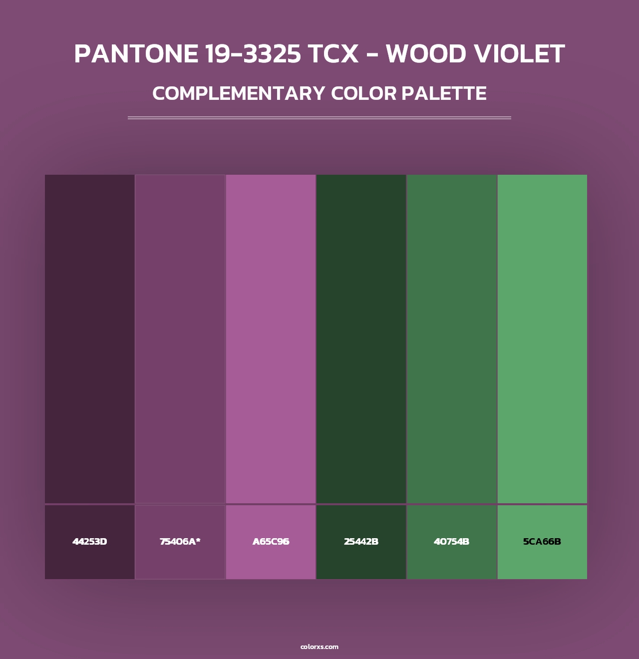 PANTONE 19-3325 TCX - Wood Violet - Complementary Color Palette