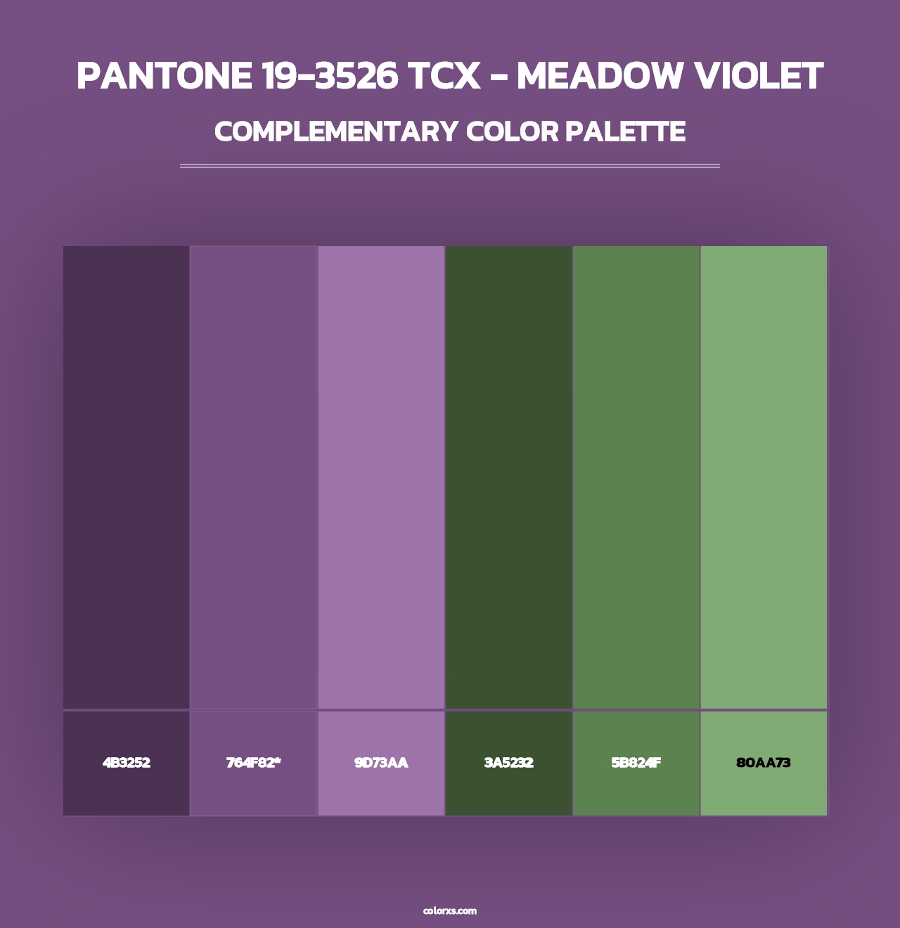PANTONE 19-3526 TCX - Meadow Violet - Complementary Color Palette