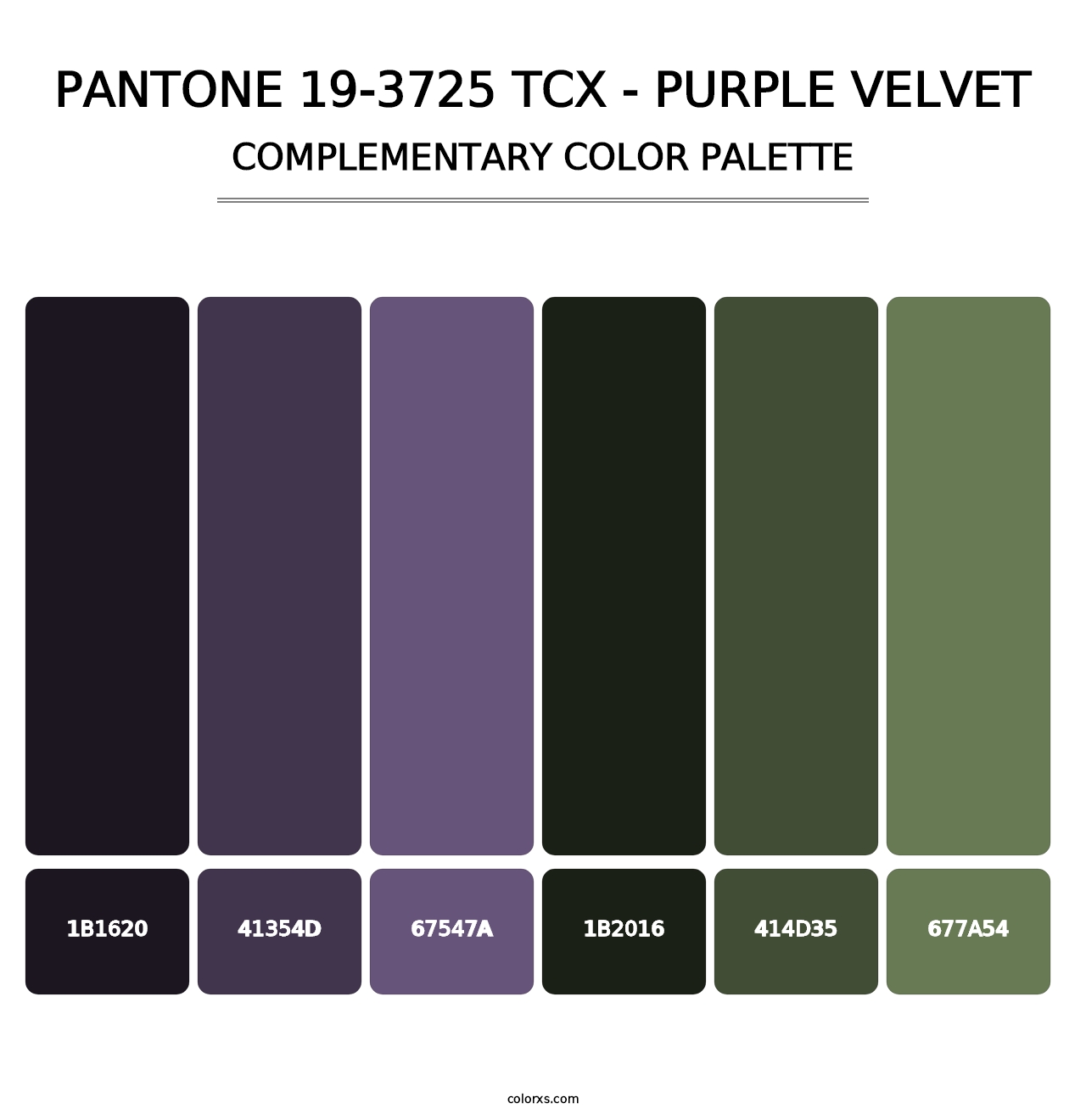 PANTONE 19-3725 TCX - Purple Velvet - Complementary Color Palette