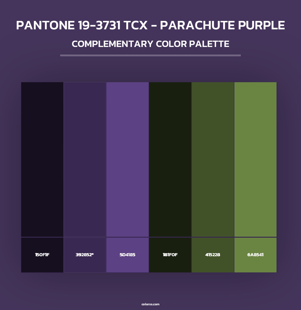 PANTONE 19-3731 TCX - Parachute Purple - Complementary Color Palette