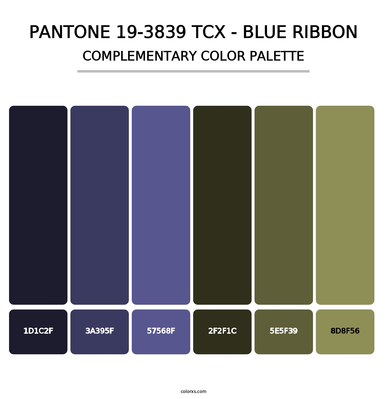 PANTONE 19-3839 TCX - Blue Ribbon - Complementary Color Palette