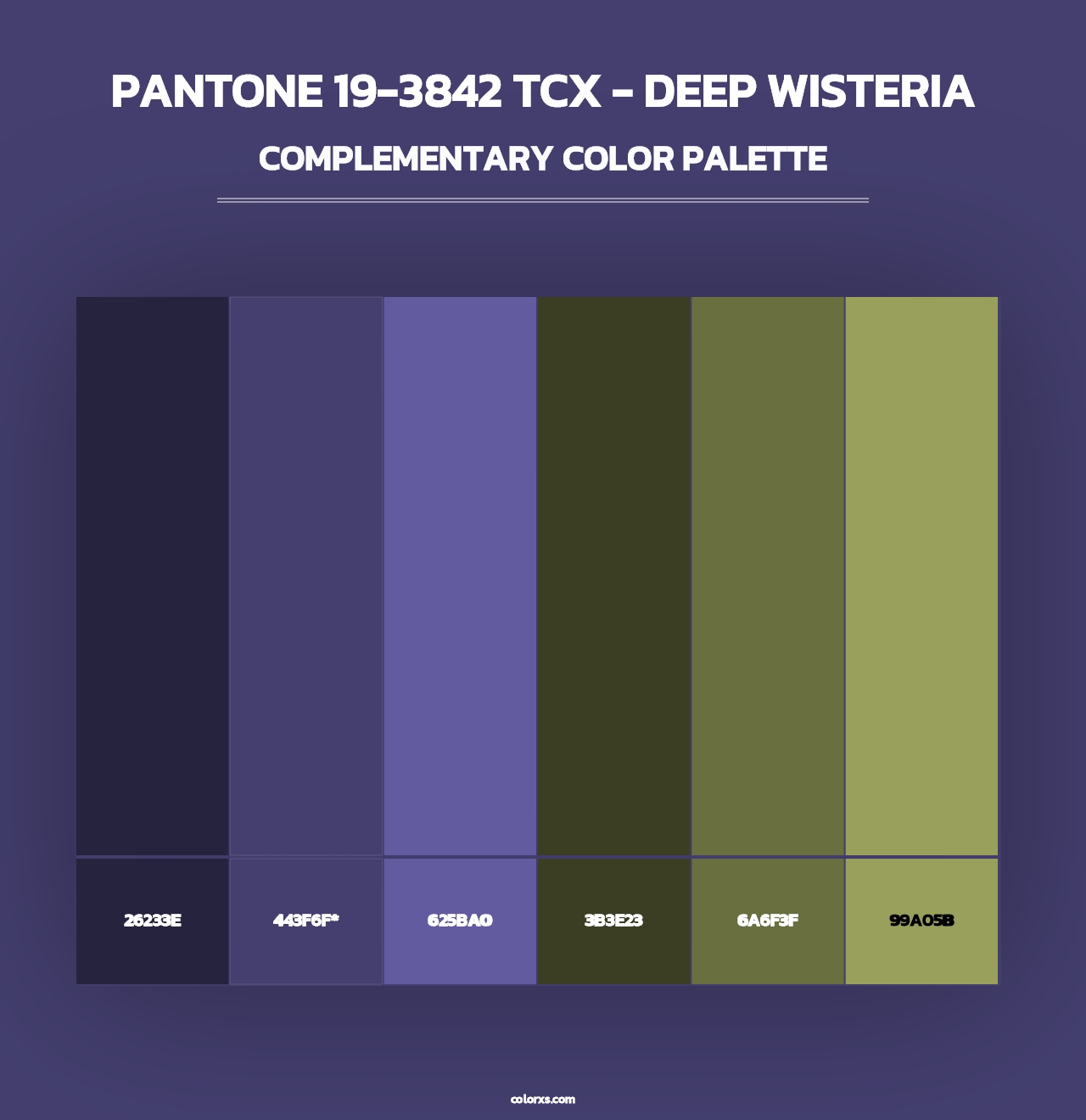 PANTONE 19-3842 TCX - Deep Wisteria - Complementary Color Palette