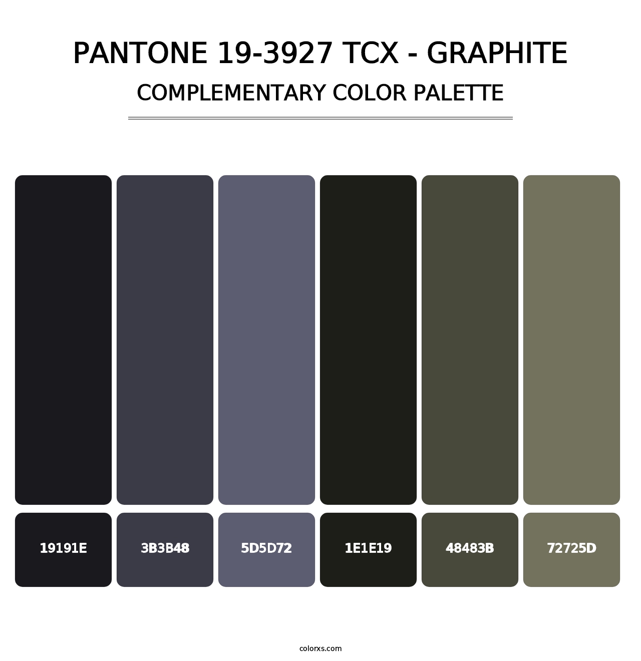 PANTONE 19-3927 TCX - Graphite - Complementary Color Palette