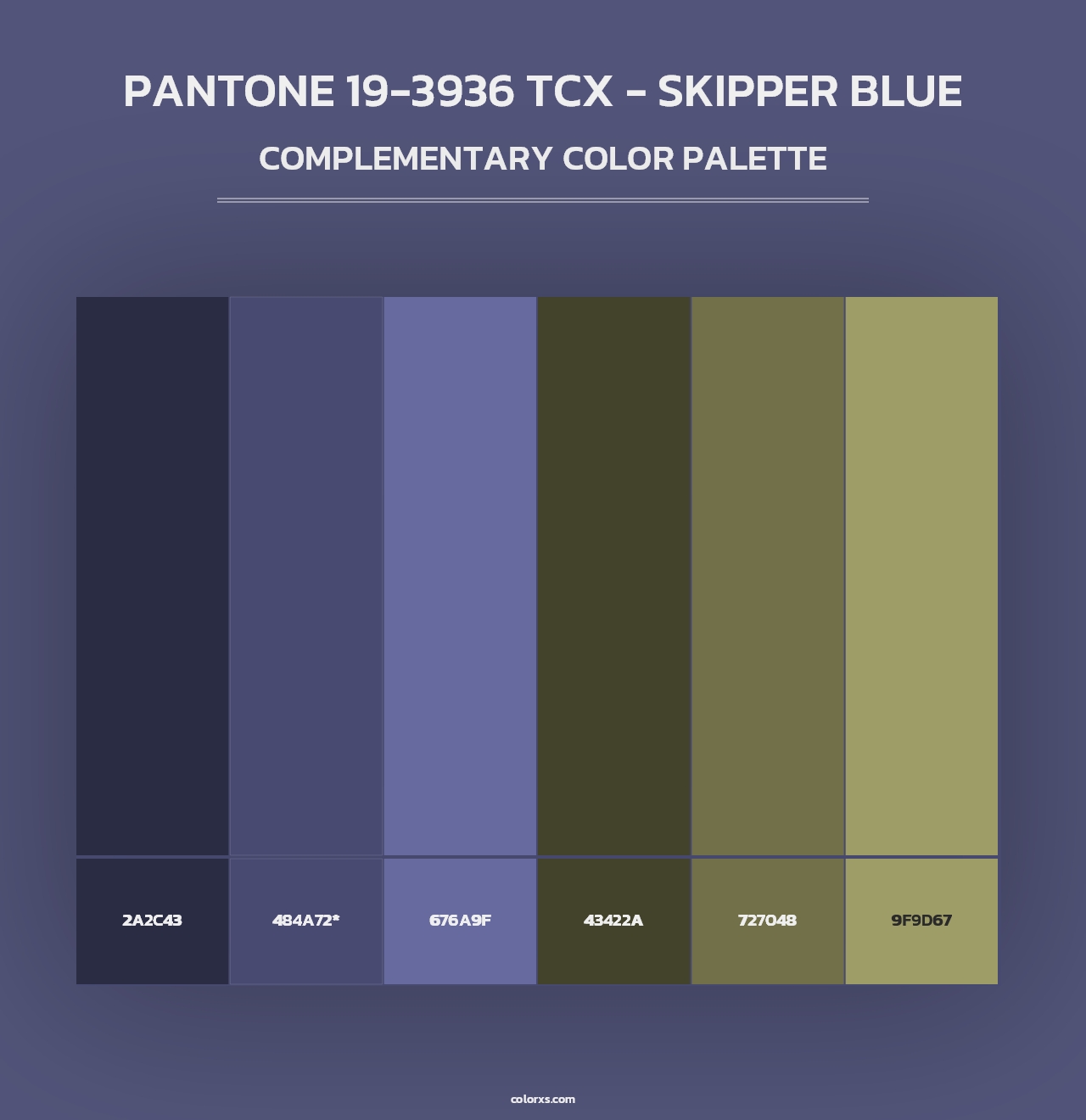 PANTONE 19-3936 TCX - Skipper Blue - Complementary Color Palette