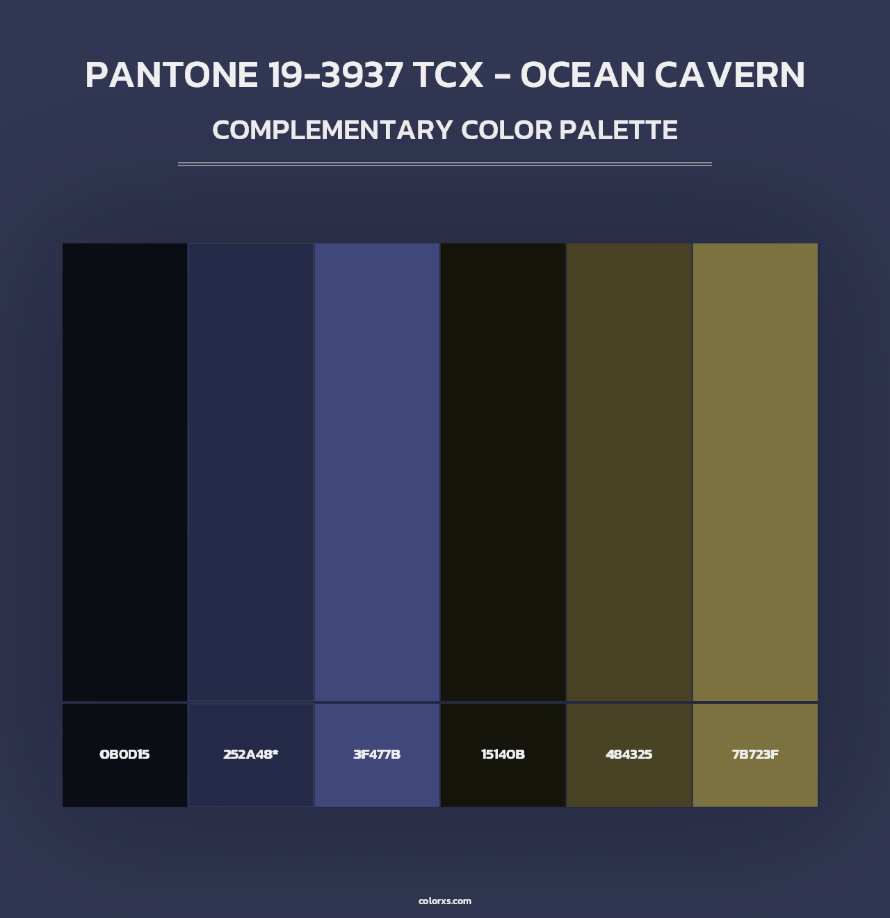 PANTONE 19-3937 TCX - Ocean Cavern - Complementary Color Palette