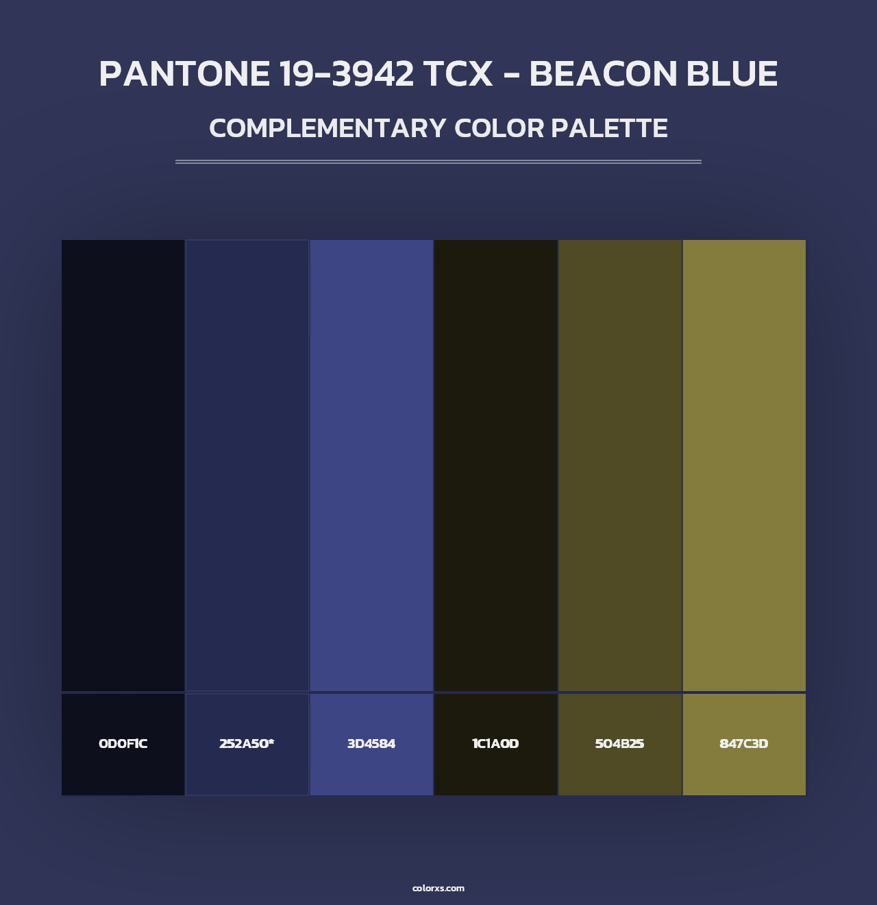 PANTONE 19-3942 TCX - Beacon Blue - Complementary Color Palette