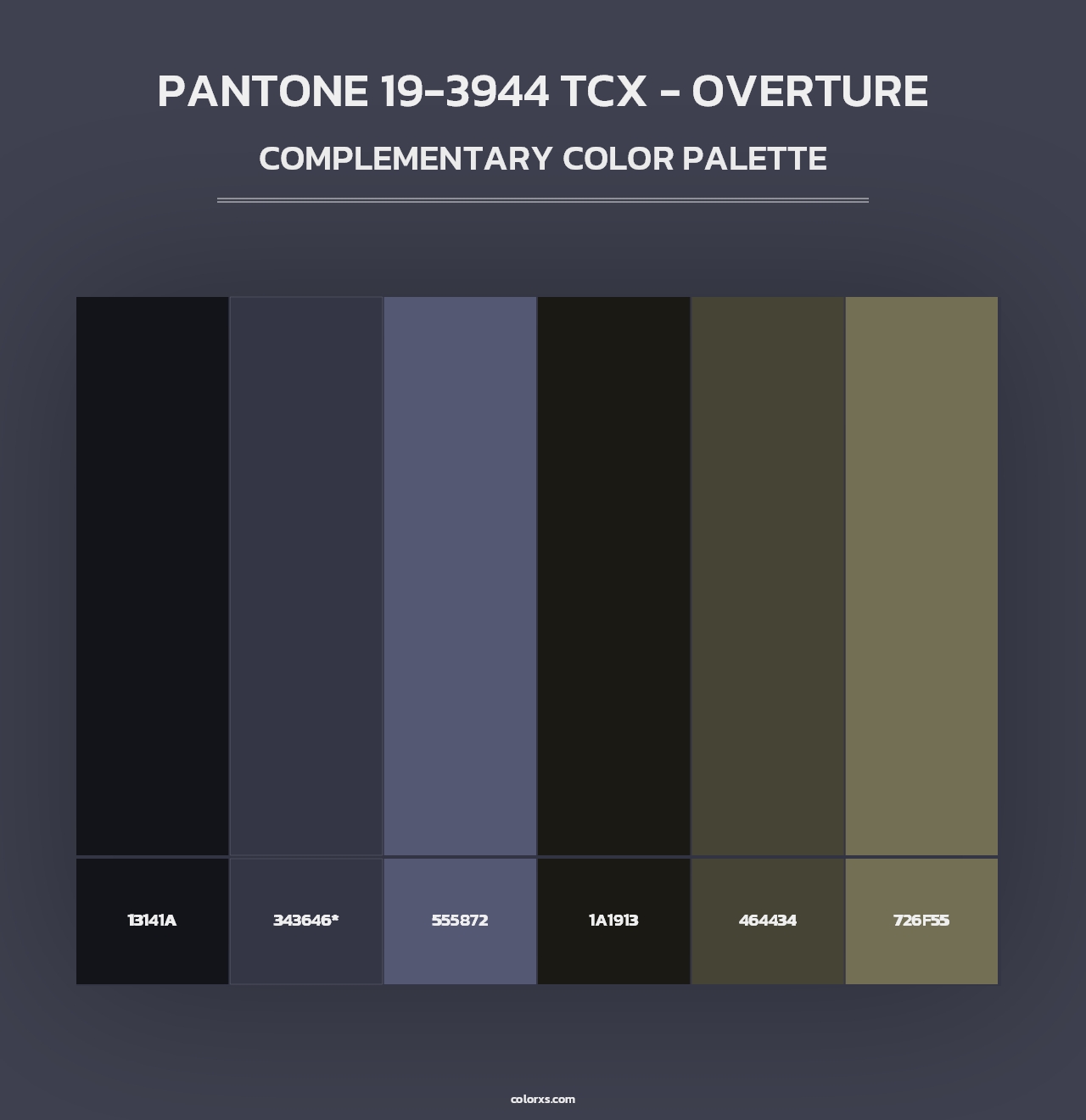 PANTONE 19-3944 TCX - Overture - Complementary Color Palette