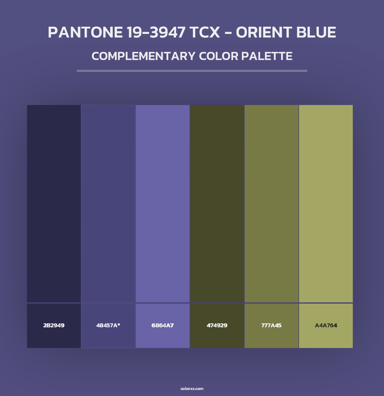 PANTONE 19-3947 TCX - Orient Blue - Complementary Color Palette